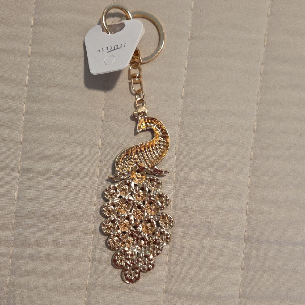 Multicolor Peacock Keychain - Picture 2 of 3